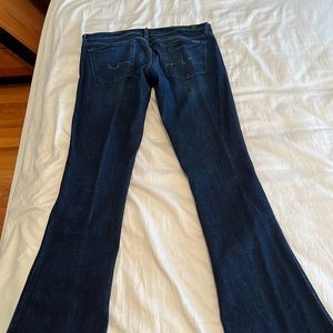 7 for all mankind Kaylie cut Jean with rhinestone pocket embellishment